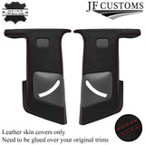 FOR CHEVROLET CAMARO 16-20 D RED STITCH LEATHER 2X UPPER B PILLAR COVER