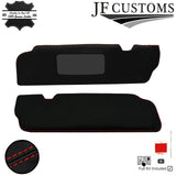 RED CROSS STITCH ITALIAN LEATHER 2X SUN VISOR COVERS FOR TRIUMPH TR7 76-82