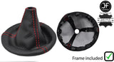 RED STITCH CARBON FIBER VINYL GEAR GAITER & PLASTIC FRAME FOR FIAT 500 07-15
