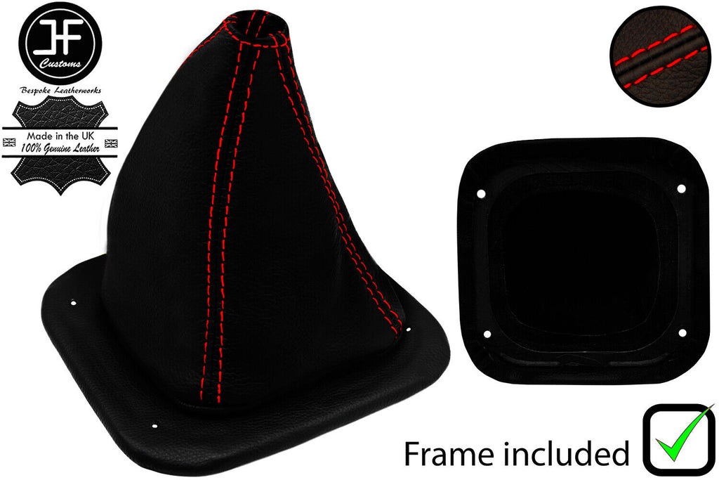 RED STITCH REAL LEATHER MANUAL GEAR+PLASTIC FRAME FOR TOYOTA HILUX 4X2 89-95
