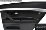 WHITE STITCH 2X REAR DOOR CARD TRIM LEATHER SKIN COVER FITS SAAB 93 9-3 03-12