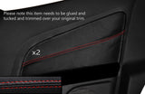 RED STITCH 2X REAR DOOR CARD TRIM SKIN COVERS FITS VW POLO MK8 09-14 3 DOOR