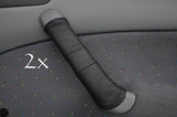 FITS SKODA OCTAVIA 2X DOOR HANDLE COVERS BLACK LEATHER  black stitching