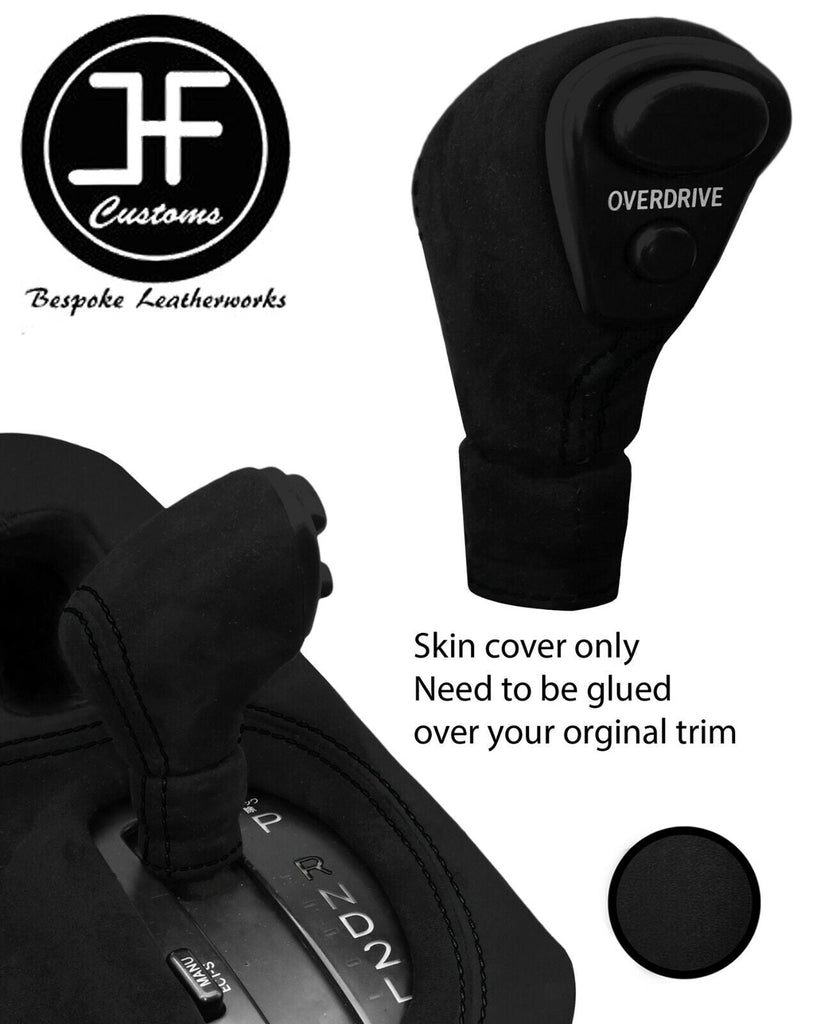 BLACK STITCH AUTOMATIC GEAR KNOB LUXE SUEDE COVERS FOR TOYOTA SUPRA MK4 93-02