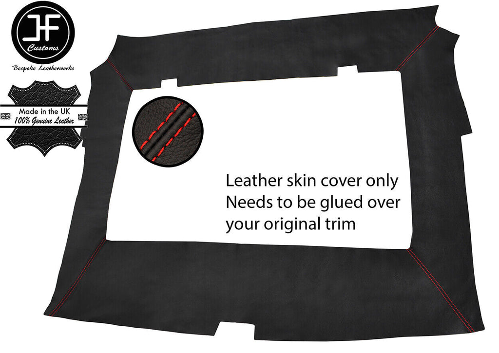 RED STITCH ROOF HEADLINING LINER REAL LEATHER COVER FOR PORSCHE 944 1986-1991