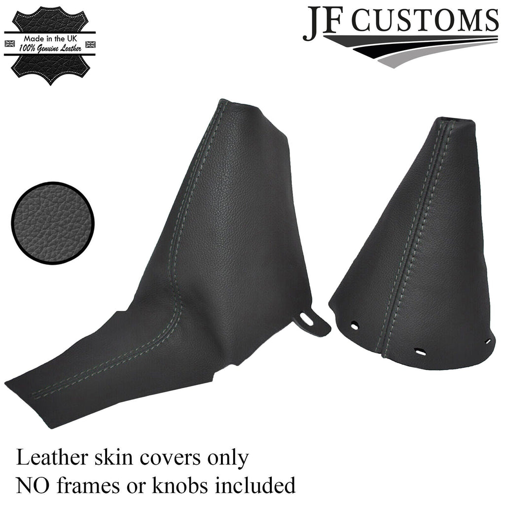 GREY STITCHING FITS BMW MINI R50 R53 GEAR HANDBRAKE 01-06 DARK GREY LEATHER