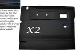 BLUE STITCH 2X FRONT DOOR CARDS LEATHER COVERS FITS LAND ROVER DEFENDER 90 110