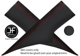 RED STITCH 2X REAR C PILLAR CARBON VINYL COVERS FITS CHEVROLET CAMARO 10-15