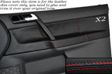RED STITCH 2X FRONT MANUAL WINDOW DOOR CARD COVERS FITS VW POLO MK6 3 DOOR