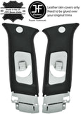 BLACK & BLACK 2X UPPER B PILLAR LEATHER COVERS FITS MITSUBISHI LANCER EVO 10 X
