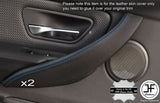 BLUE STITCH 2X FRONT DOOR HANDLE TRIM LEATHER COVERS FITS BMW F30 F31 12-16