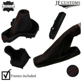 DARK RED STITCH GEAR+HANDBRAKE+PLASTIC FRAMES FOR FREELANDER LR2 AUTOMATIC