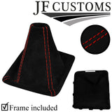 RED STITCH SUEDE GEAR GAITER + FRAME FOR SUBARU IMPREZA WRX STI 08-14 CUSTOM NEW