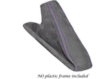 PURPLE STITCH FITS BMW 3 SERIES E36 E46 HANDBRAKE GAITOR PU SUEDE GRAPHITE