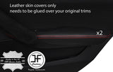 RED STITCH 2X REAR DOOR ARMREST LEATHER COVERS FITS  BMW X1 E84 2009-2015