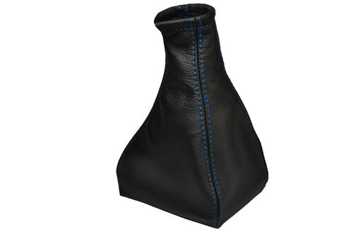 FITS FIAT PUNTO MK2 2000-2005 LEATHER GEAR GAITER COVER DOUBLE BLUE STITCHING