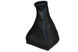 FITS FIAT PUNTO MK2 2000-2005 LEATHER GEAR GAITER COVER DOUBLE BLUE STITCHING
