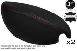 RED STITCH 2X FRONT DOOR ARMREST LEATHER COVERS FITS FIAT DOBLO 2000-2009