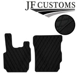 BLACK DIAMOND STITCH VINYL 2X TAILORED FLOOR CARPETS FOR DAF CF 65 75 85 04-08