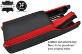 BLACK & RED LEATHER CONSOLE+ARMREST+HANDBRAKE COVERS FITS NISSAN 300ZX 90-96
