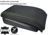 GREEN STITCH TOP GRAIN LEATHER ARMREST COVER FITS VW TOURAN & CADDY MAXI 11-15