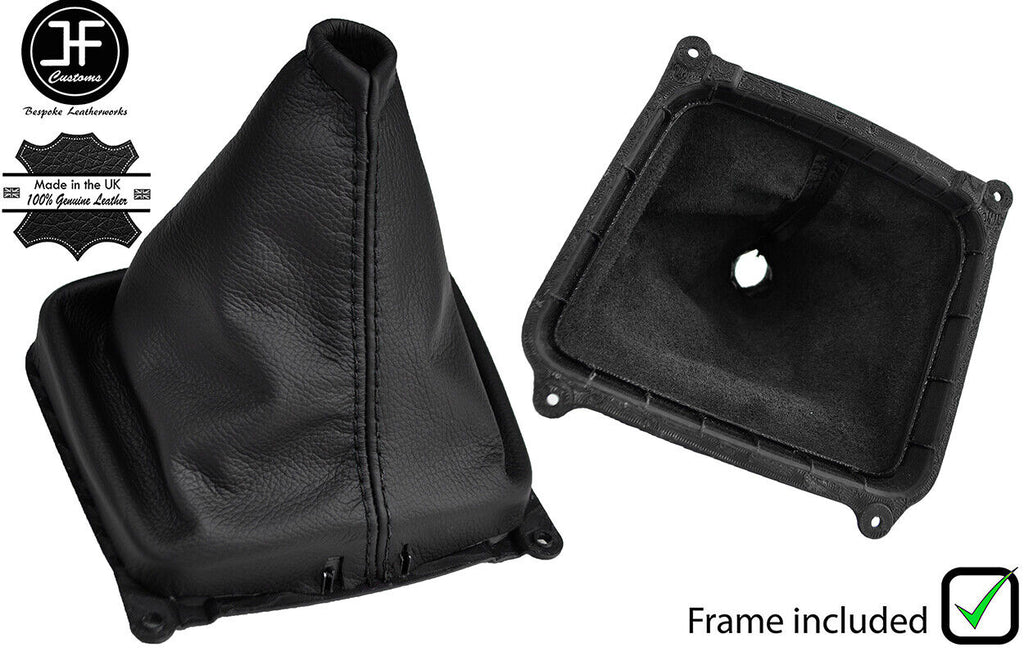 BLACK STITCH LEATHER MANUAL GEAR GAITER+PLASTIC FRAME FITS KIA SORENTO 07-09