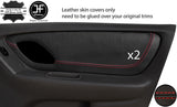 RED STITCH 2X FRONT DOOR CARD TRIM LEATHER COVERS FITS MAZDA TRIBUTE 01-07