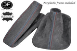 FOR BMW 1 SERIES E81 E82 E87 E88 MANUAL 06-13 GRAPHITE SET TRI STITCH PU SUEDE