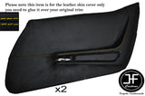 YELLOW STITCHING 2X FRONT FULL DOOR CARD SKIN COVERS FITS CORVETTE C3 1970-1976