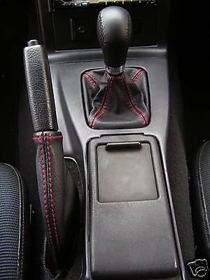 FITS MAZDA MX5 MK1 1989-1997 LEATHER GEAR&HANDBRAKE RED STITCHING CUSTOM NEW