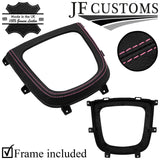 RED STITCH LEATHER GEAR SURROUND COVER+FRAME FITS HYUNDAI SANTA FE MK2 05-11