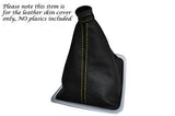 YELLOW DOUBLE STITCHING FITS RENAULT ESPACE MK4 2003-2011 LEATHER GEAR GAITER