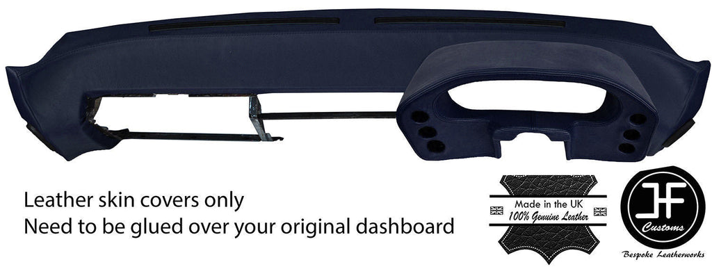 DARK BLUE DASHBOARD & DASH POD LEATHER COVERS FITS PORSCHE 928 1978-1989 STYLE 2