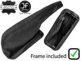 BLACK STITCH LEATHER HANDBRAKE GAITER + PLASTIC FRAME FOR VAUXHALL VIVARO 15-19