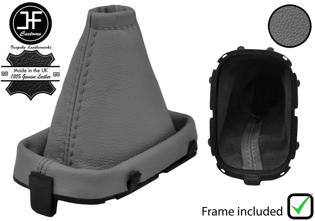 GREY REAL LEATHER MANUAL GEAR GAITER + FRAME FOR NISSAN MICRA K12 2006-2010