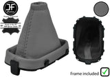 GREY REAL LEATHER MANUAL GEAR GAITER + FRAME FOR NISSAN MICRA K12 2006-2010