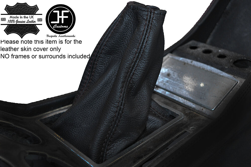 BLACK STITCHING LEATHER GEAR GAITER FITS ALFA ROMEO BERLINA 1750 CUSTOM NEW