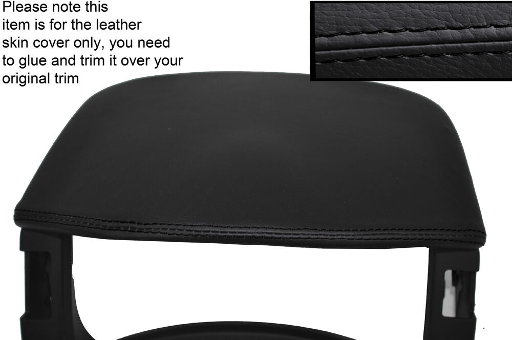 BLACK STITCHING SPEEDO HOOD LEATHER SKIN COVER FITS NISSAN GT-R R35 2009-2015