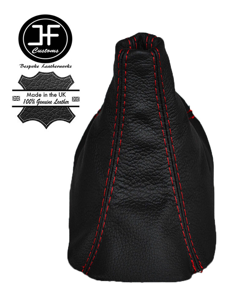 RED STITCH MANUAL LEATHER GEAR GAITER FITS MITSUBISHI LANCER COLT 1988-1994