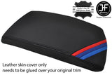 BLACK STITCH TRI STRIPE TOP GRAIN LEATHER LID ARMREST COVER FOR BMW X3 E83 03-10