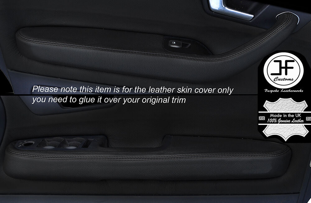 BLACK STITCH 2X FRONT DOOR HANDLE ARMREST COVERS FITS AUDI A4 B6 2001-2004