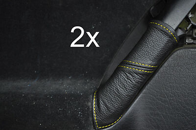 yellow stitch FITS VW GOLF MK3 3 III LEATHER 2X REAR DOOR HANDLE COVERS