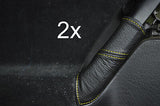 yellow stitch FITS VW GOLF MK3 3 III LEATHER 2X REAR DOOR HANDLE COVERS