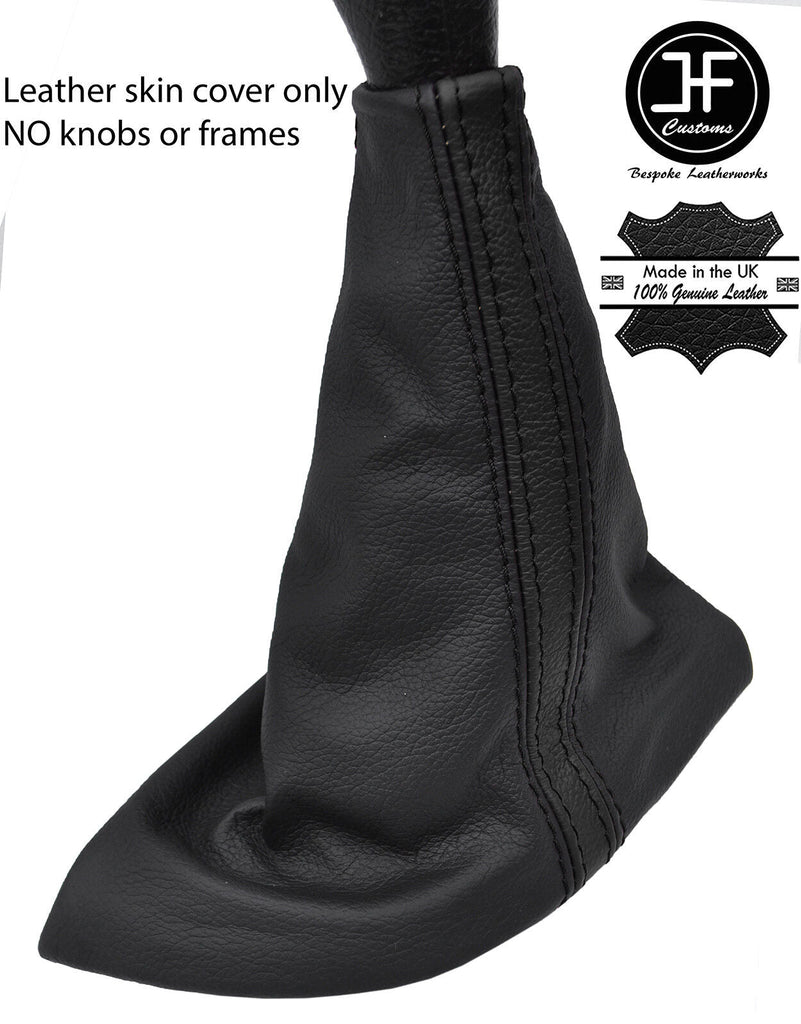 BLACK & BLACK STRIPE TOP GRAIN REAL LEATHER GEAR GAITER FITS PEUGEOT 806 94-06