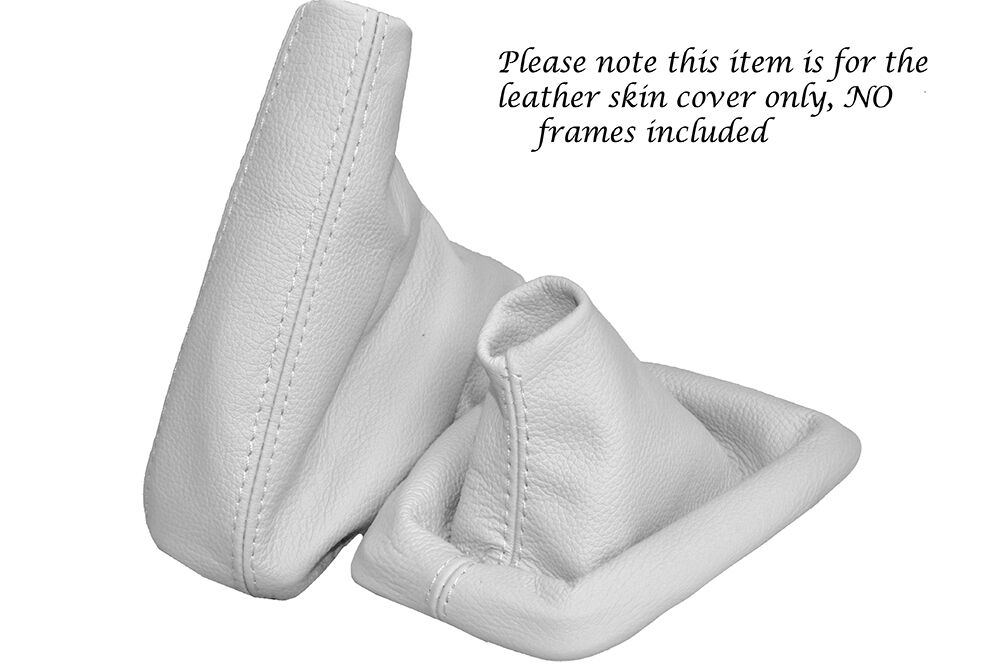 WHITE LEATHER FITS BMW 3 SERIES E36 E46 BOOT CUSTOM GAITERS SET COVER 1992-2005