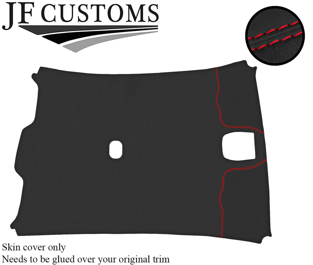 RED STITCH ROOF LINING HEADLINING DARK GREY LUXE COVER FOR JAGUAR X-TYPE