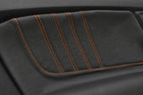 ORANGE STITCH 2X REAL LEATHER DOOR CARD TRIM COVERS FITS FORD MUSTANG 2015-2017