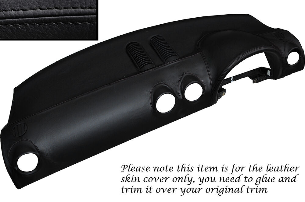 BLACK STITCHING DASH DASHBOARD LEATHER SKIN COVER FITS AUDI TT MK1 1998-2006