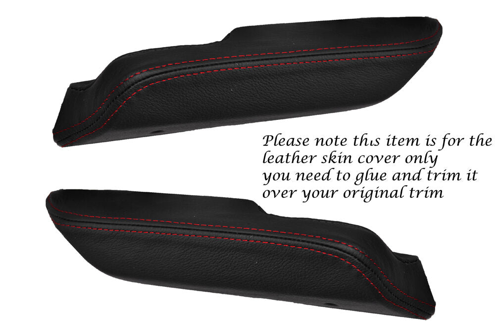 RED STITCH 2X REAR DOOR HANDLE ARMREST COVER FITS BMW 3 SERIES E30 84-92 4DR