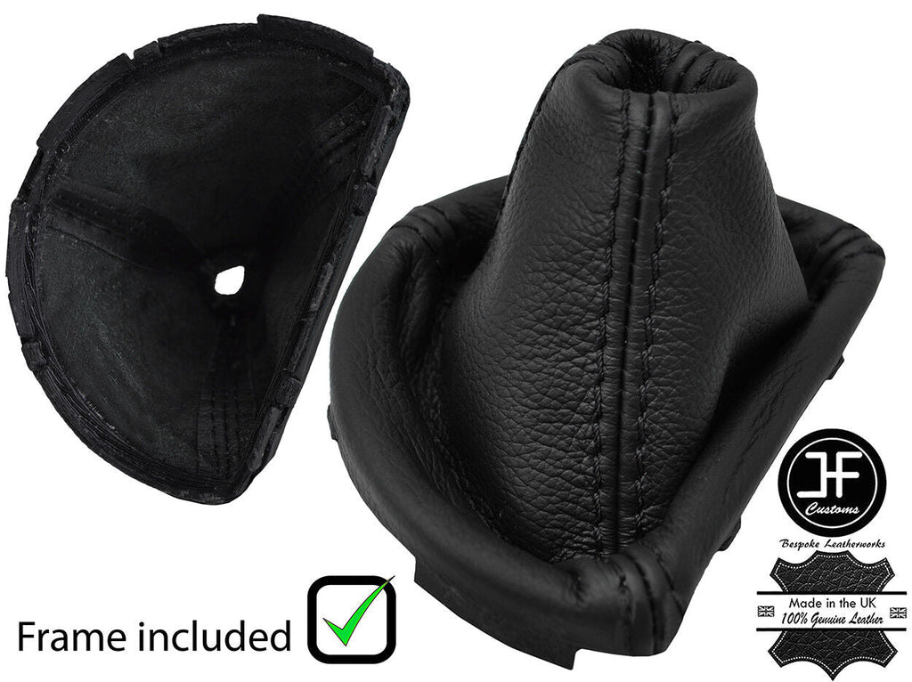 BLACK STITCH LEATHER AUTOMATIC GEAR GAITER+PLASTIC FRAME FOR AUDI TT MK2 06-14